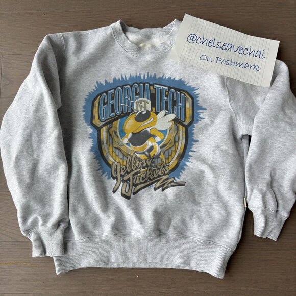Vintage 90s Georgia Tech Yellow Jackets Swaetshirt NCAA Georgia Tech shirt tee - Picture 1 of 2